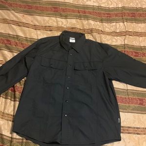 Cableties ripstop black long sleeve shirt (XL) polyester cotton blend